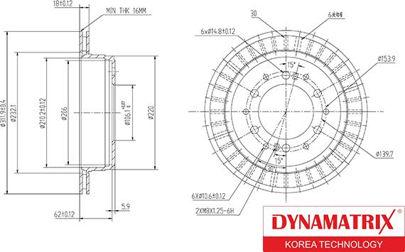 Dynamatrix DBD1743 - Bremžu diski autodraugiem.lv
