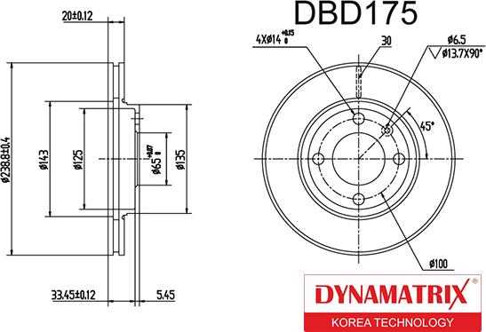 Dynamatrix DBD175 - Bremžu diski autodraugiem.lv