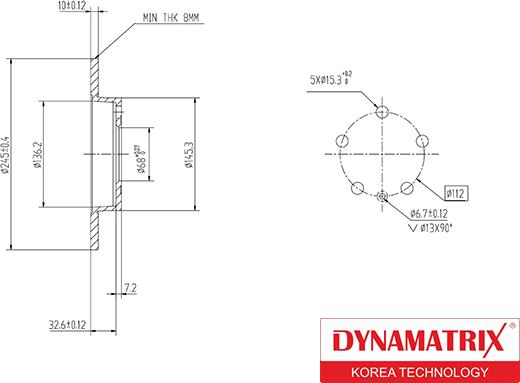 Dynamatrix DBD1709 - Bremžu diski autodraugiem.lv