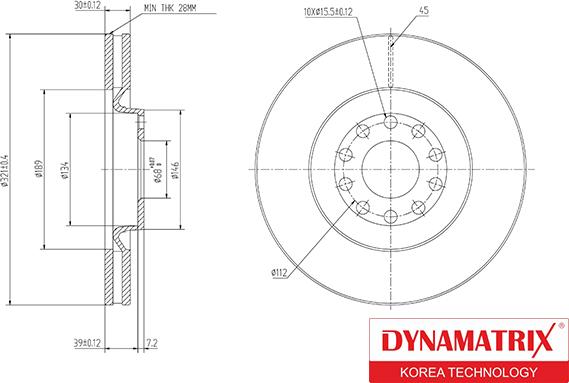 Dynamatrix DBD1705 - Bremžu diski autodraugiem.lv