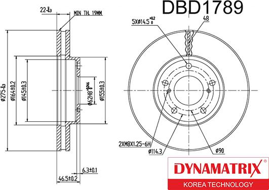 Dynamatrix DBD1789 - Bremžu diski autodraugiem.lv