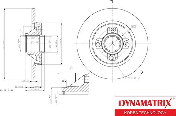 Dynamatrix DBD1735 - Bremžu diski autodraugiem.lv