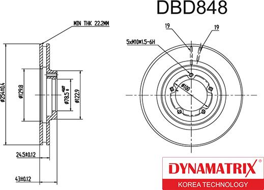 Dynamatrix DBD848 - Bremžu diski autodraugiem.lv