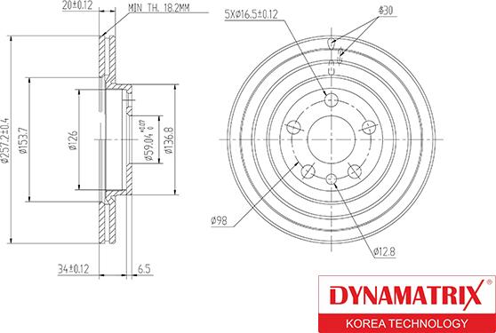 Dynamatrix DBD842 - Bremžu diski autodraugiem.lv