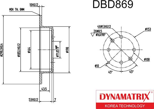 Dynamatrix DBD869 - Bremžu diski autodraugiem.lv