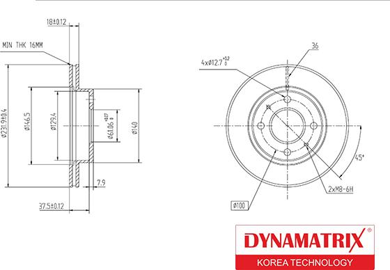 Dynamatrix DBD866 - Bremžu diski autodraugiem.lv
