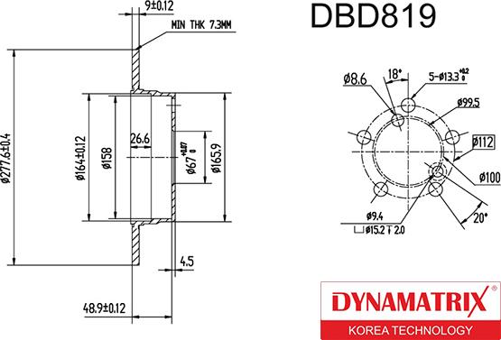 Dynamatrix DBD819 - Bremžu diski autodraugiem.lv