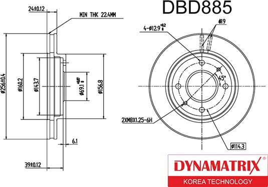Dynamatrix DBD885 - Bremžu diski autodraugiem.lv