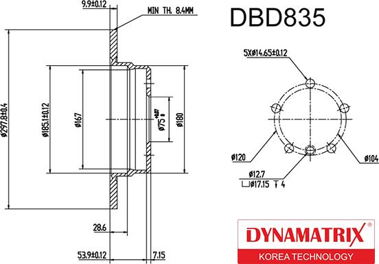 Dynamatrix DBD835 - Bremžu diski autodraugiem.lv