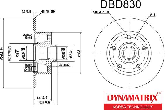 Dynamatrix DBD830 - Bremžu diski autodraugiem.lv