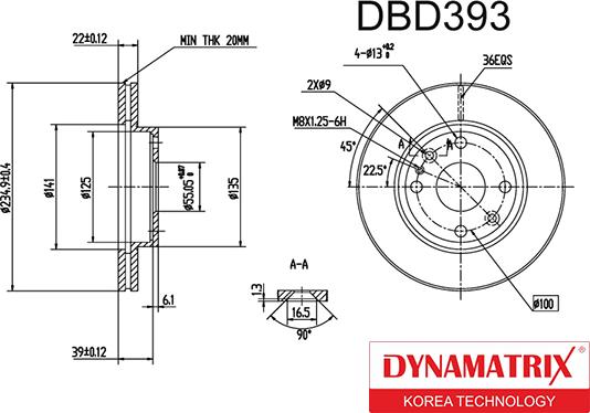 Dynamatrix DBD393 - Bremžu diski autodraugiem.lv