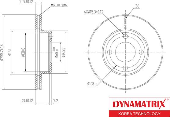 Dynamatrix DBD319 - Bremžu diski autodraugiem.lv
