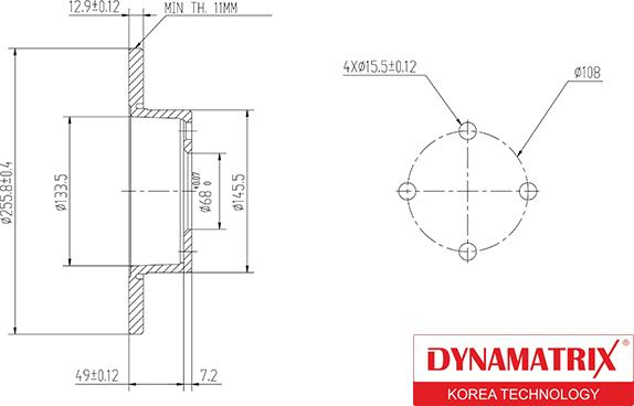 Dynamatrix DBD318 - Bremžu diski autodraugiem.lv