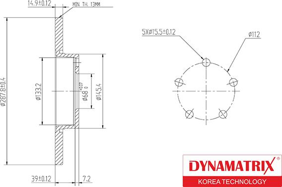 Dynamatrix DBD324 - Bremžu diski autodraugiem.lv