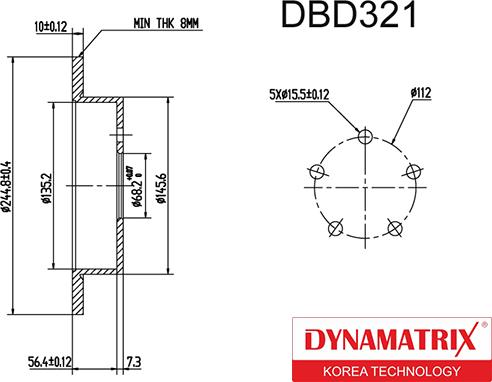 Dynamatrix DBD321 - Bremžu diski autodraugiem.lv