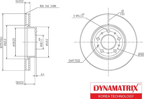 Dynamatrix DBD255 - Bremžu diski autodraugiem.lv