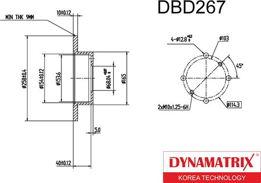 Dynamatrix DBD267 - Bremžu diski autodraugiem.lv