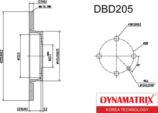 Dynamatrix DBD205 - Bremžu diski autodraugiem.lv