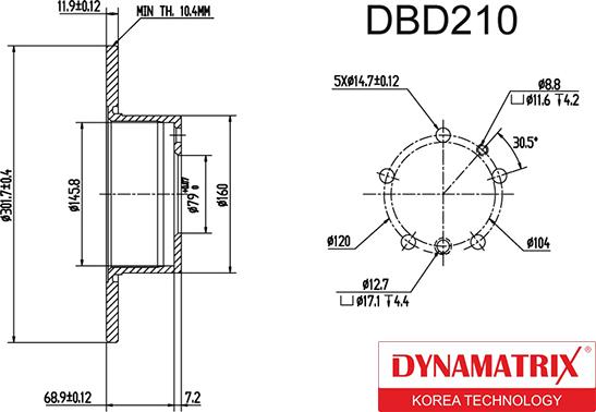 Dynamatrix DBD210 - Bremžu diski autodraugiem.lv