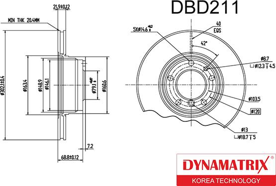Dynamatrix DBD211 - Bremžu diski autodraugiem.lv