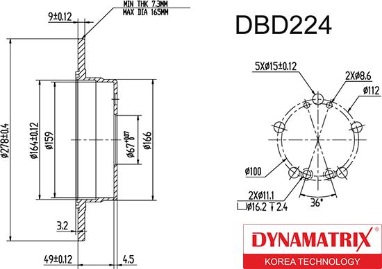 Dynamatrix DBD224 - Bremžu diski autodraugiem.lv
