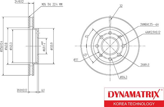 Dynamatrix DBD741 - Bremžu diski autodraugiem.lv