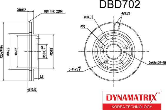 Dynamatrix DBD702 - Bremžu diski autodraugiem.lv