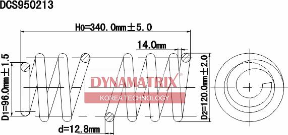 Dynamatrix DCS950213 - Balstiekārtas atspere autodraugiem.lv