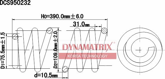 Dynamatrix DCS950232 - Balstiekārtas atspere autodraugiem.lv