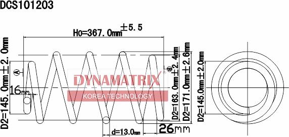 Dynamatrix DCS101203 - Balstiekārtas atspere autodraugiem.lv
