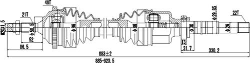 Dynamatrix DDS245035 - Piedziņas vārpsta autodraugiem.lv