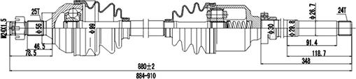 Dynamatrix DDS245070 - Piedziņas vārpsta autodraugiem.lv