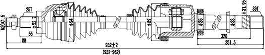 Dynamatrix DDS250400 - Piedziņas vārpsta autodraugiem.lv