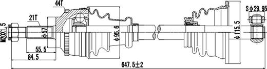 Dynamatrix DDS250055 - Piedziņas vārpsta autodraugiem.lv