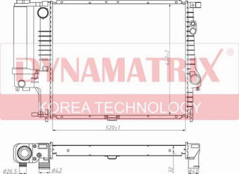 Dynamatrix DR60607A - Radiators, Motora dzesēšanas sistēma autodraugiem.lv