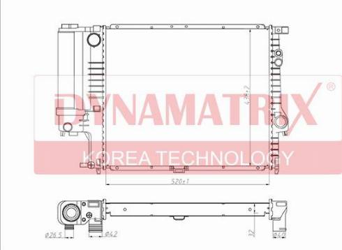 Dynamatrix DR60743A - Radiators, Motora dzesēšanas sistēma autodraugiem.lv