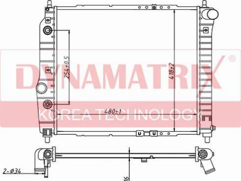 Dynamatrix DR61635 - Radiators, Motora dzesēšanas sistēma autodraugiem.lv