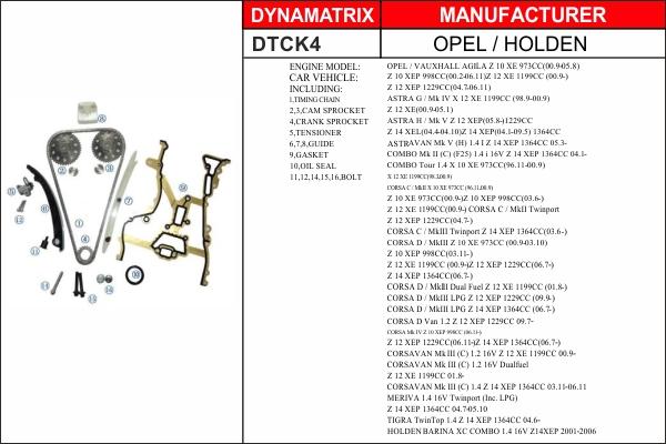 Dynamatrix DTCK4 - Sadales vārpstas piedziņas ķēdes komplekts autodraugiem.lv