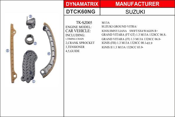 Dynamatrix DTCK60NG - Sadales vārpstas piedziņas ķēdes komplekts autodraugiem.lv