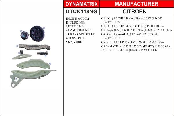 Dynamatrix DTCK118NG - Sadales vārpstas piedziņas ķēdes komplekts autodraugiem.lv