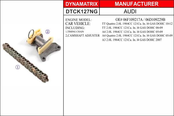 Dynamatrix DTCK127NG - Sadales vārpstas piedziņas ķēdes komplekts autodraugiem.lv