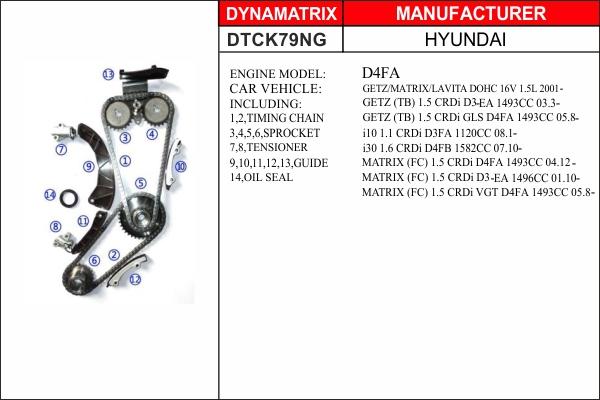 Dynamatrix DTCK79NG - Sadales vārpstas piedziņas ķēdes komplekts autodraugiem.lv