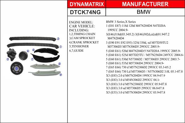 Dynamatrix DTCK74NG - Sadales vārpstas piedziņas ķēdes komplekts autodraugiem.lv