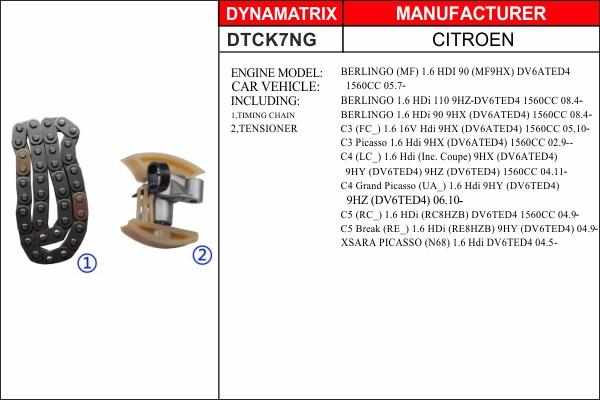 Dynamatrix DTCK7NG - Sadales vārpstas piedziņas ķēdes komplekts autodraugiem.lv