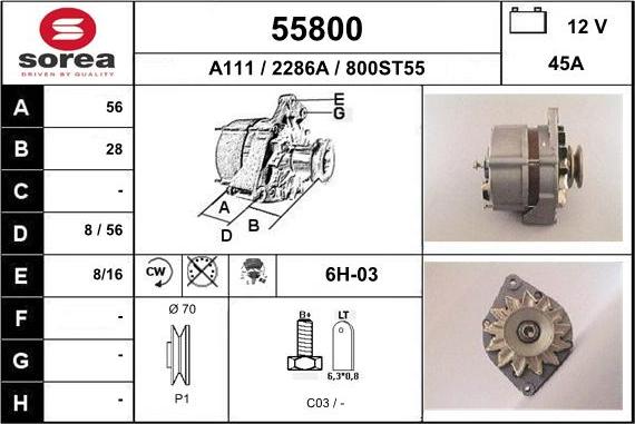 EAI 55800 - Ģenerators autodraugiem.lv