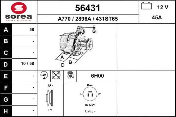 EAI 56431 - Ģenerators autodraugiem.lv