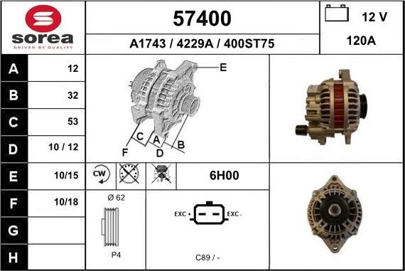 EAI 57400 - Ģenerators autodraugiem.lv