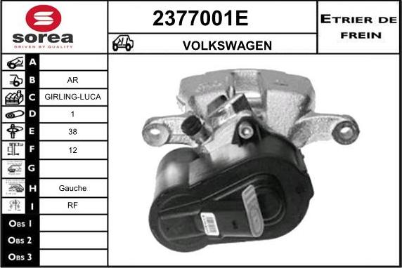 EAI 2377001E - Bremžu suports autodraugiem.lv