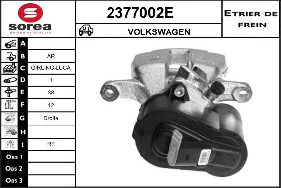 EAI 2377002E - Bremžu suports autodraugiem.lv