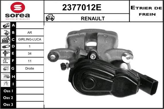 EAI 2377012E - Bremžu suports autodraugiem.lv